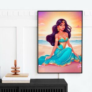 16x20‎ Disney Princess Jasmine Portrait Wall Art Watercolor Oil Painting Print